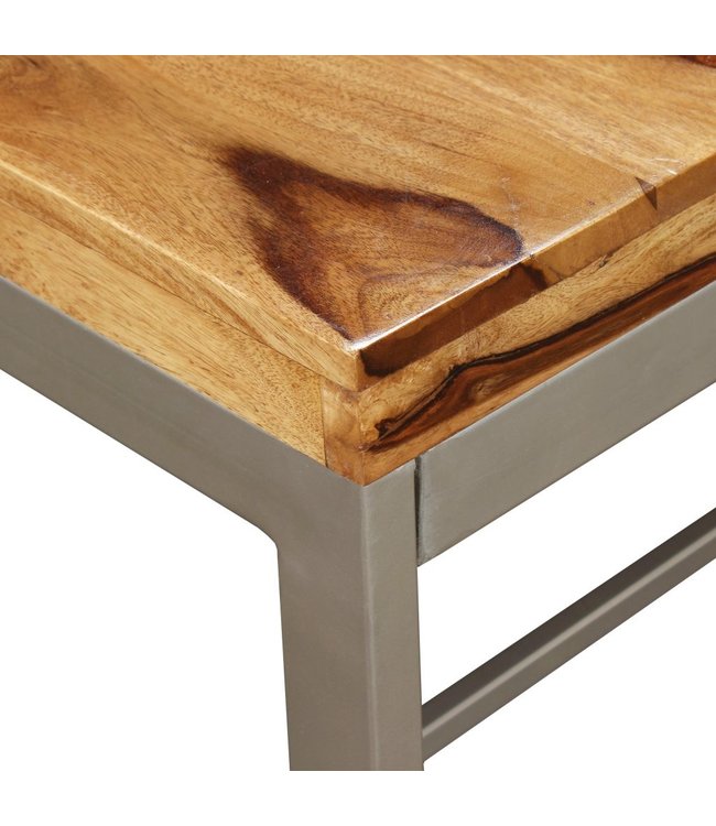 Eettafel 180 cm massief sheeshamhout en staal