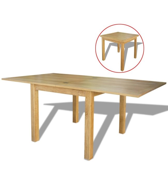 Uitschuifbare tafel eikenhout 170x85x75 cm