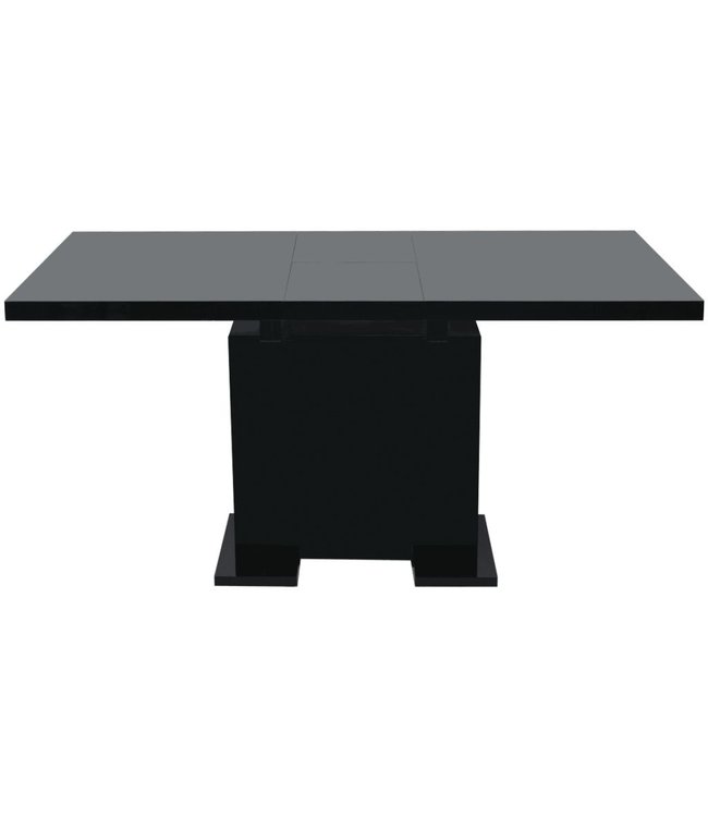Eettafel uitschuifbaar hoogglans zwart