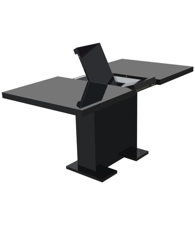 Eettafel uitschuifbaar hoogglans zwart