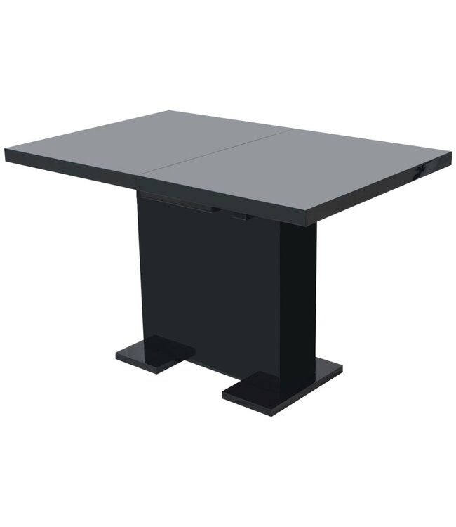 Eettafel uitschuifbaar hoogglans zwart