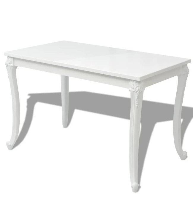 Eettafel 116x66x76 cm hoogglans wit