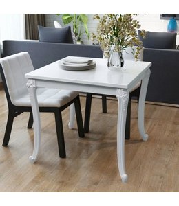 Eettafel 80 x 80 x 76 cm hoogglans wit