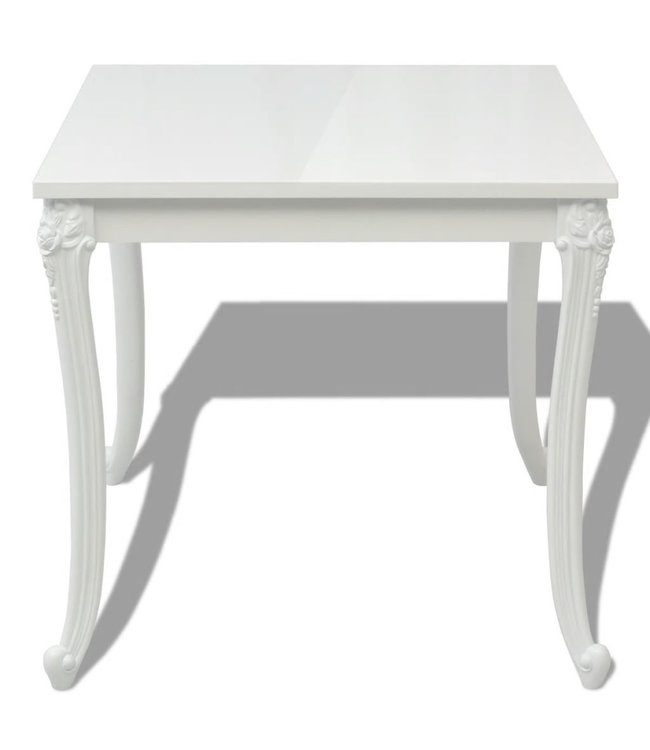 Eettafel 80 x 80 x 76 cm hoogglans wit