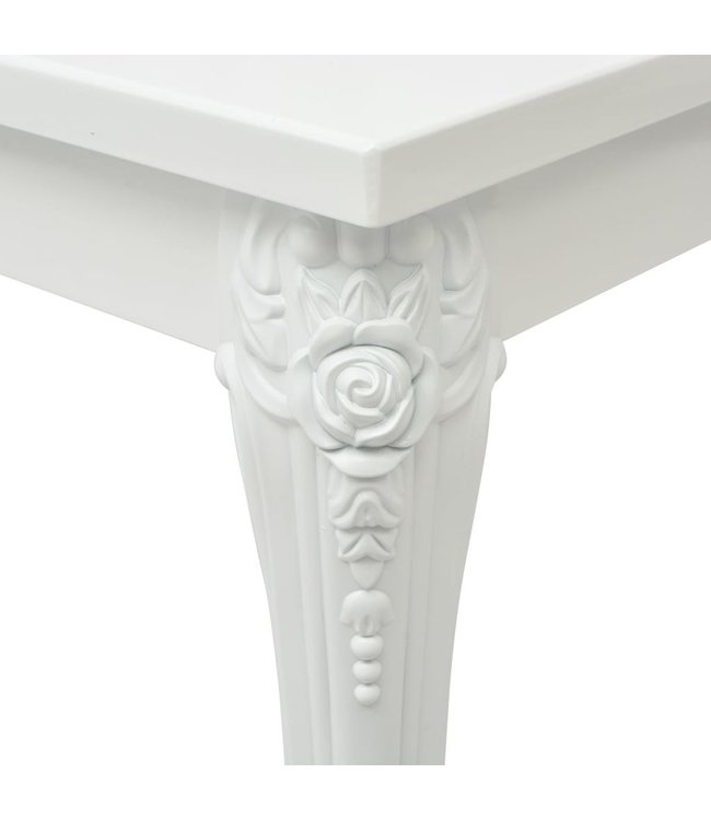 Eettafel 80 x 80 x 76 cm hoogglans wit