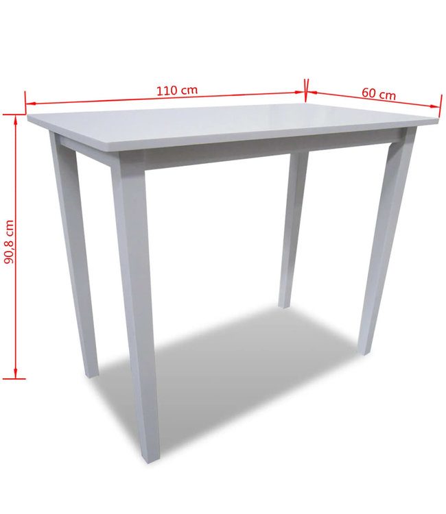 Bartafel hout wit