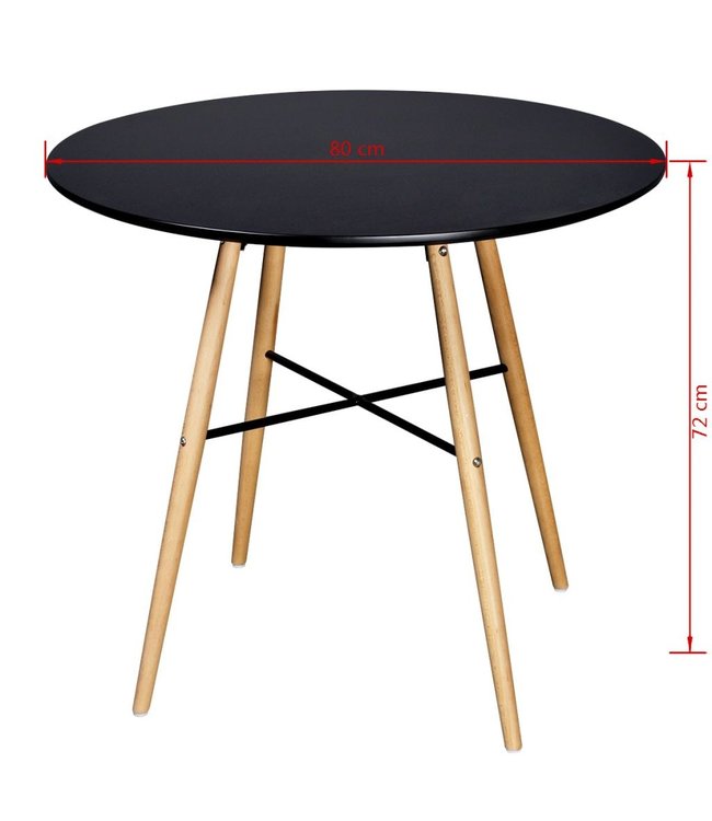 Eettafel rond MDF zwart