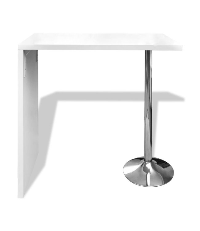 Bartafel met 1 stalen poot MDF hoogglans wit
