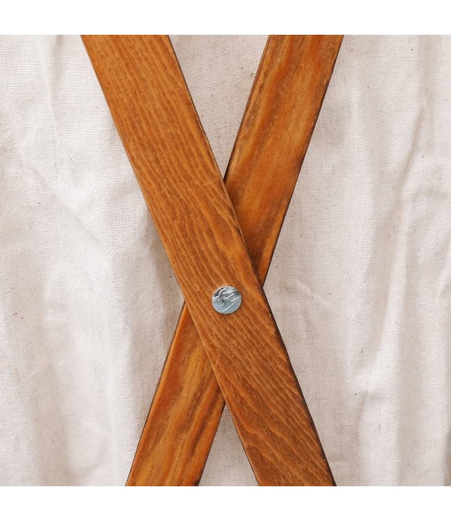 Wasmand inklapbaar hout en stof crème