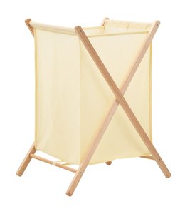 Wasmand 42x41x64 cm cederhout en stof beige