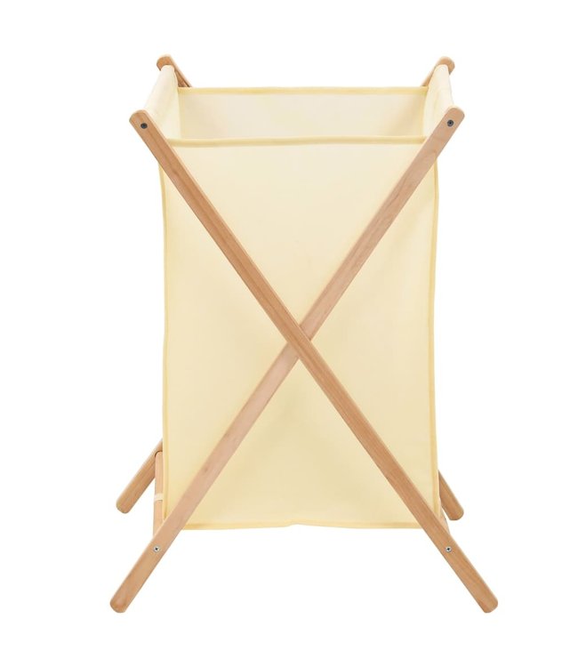 Wasmand 42x41x64 cm cederhout en stof beige