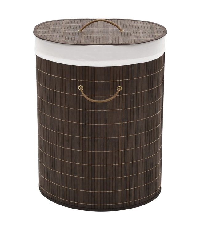 Wasmand ovaal bamboe donkerbruin