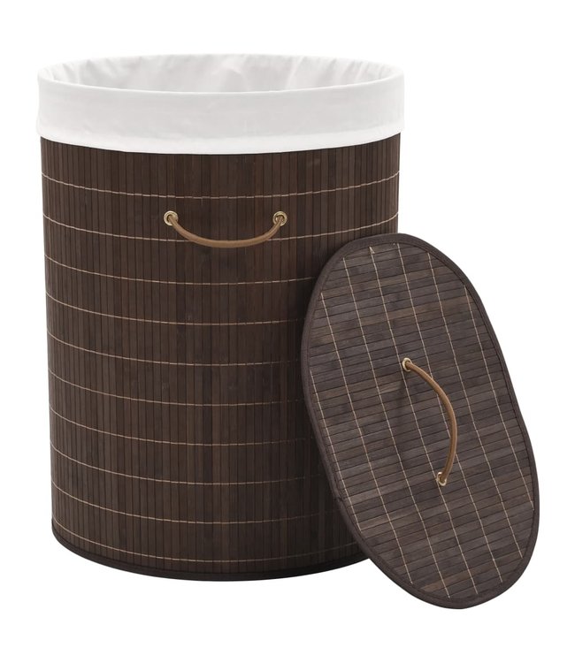 Wasmand ovaal bamboe donkerbruin