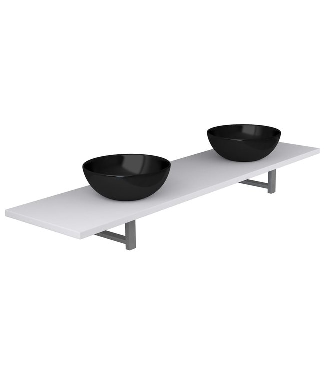 3-delige Badkamermeubelset keramiek wit