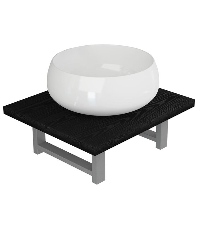 2-delige Badkamermeubelset keramiek zwart