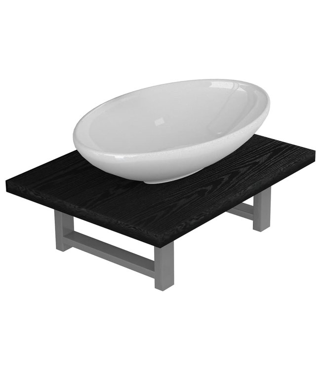 2-delige Badkamermeubelset keramiek zwart
