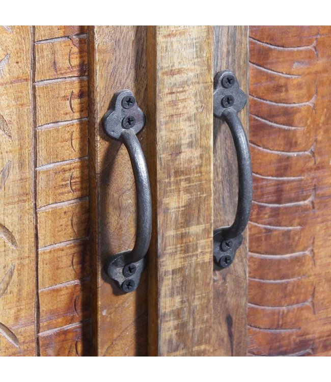 Wastafelkast met spiegel massief mangohout