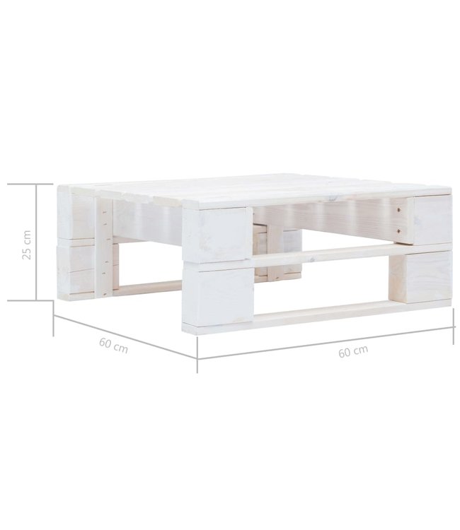 Tuinhocker pallet hout wit
