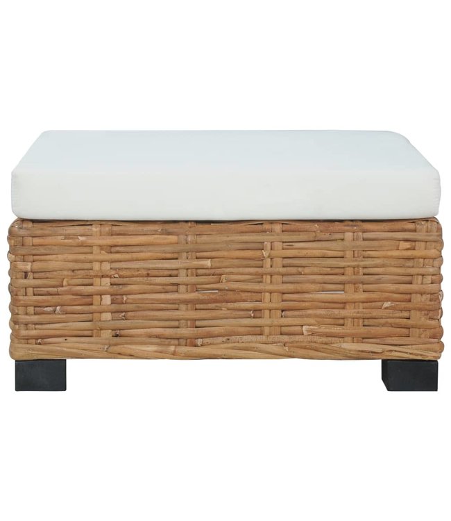 Voetensteun met kussen natuurlijk rattan