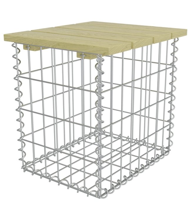 Tuinkruk 40x40x45 cm gegalvaniseerd staal en grenenhout