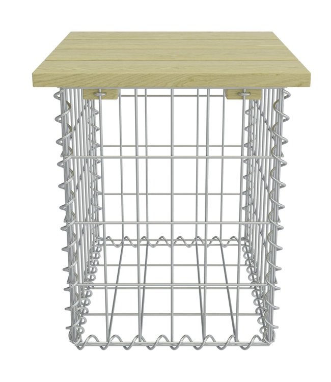 Tuinkruk 40x40x45 cm gegalvaniseerd staal en grenenhout