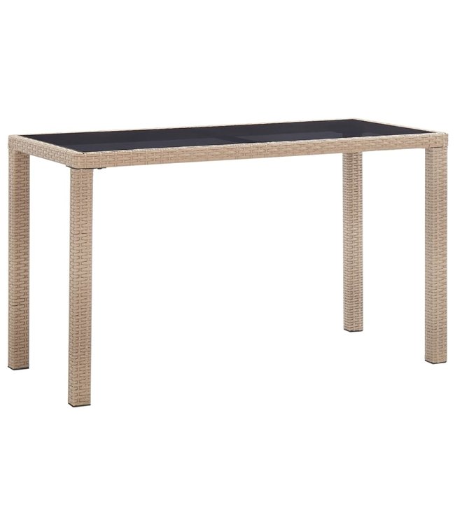 Tuintafel 123x60x74 cm poly rattan beige