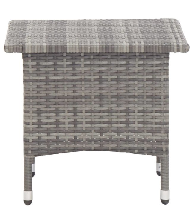 Theetafel 50x50x47 cm poly rattan grijs