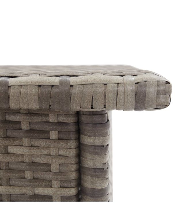 Theetafel 50x50x47 cm poly rattan grijs