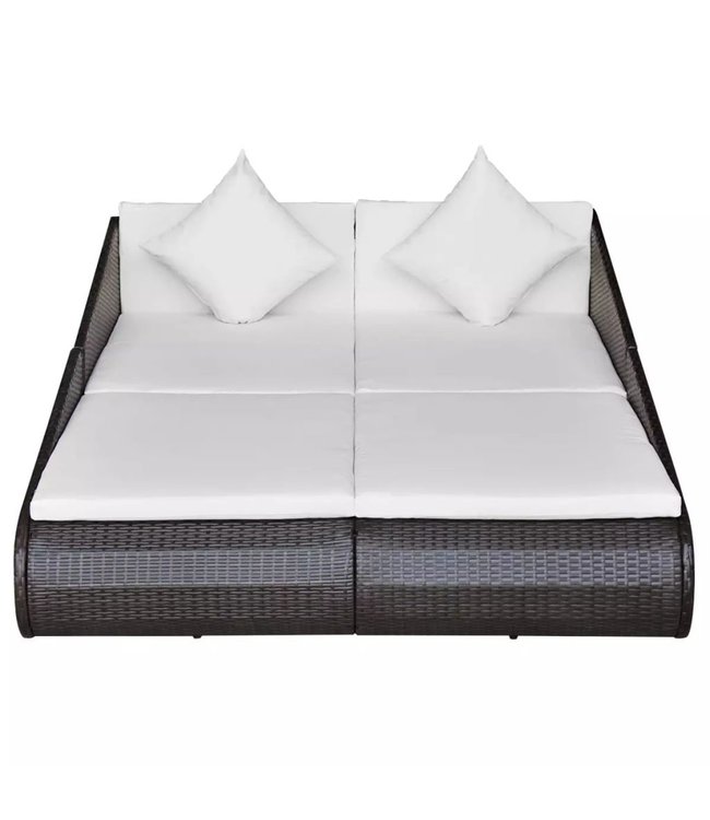 Tuinbed 201x139 cm poly rattan bruin