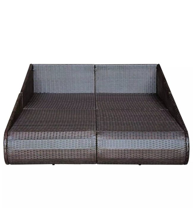 Tuinbed 201x139 cm poly rattan bruin