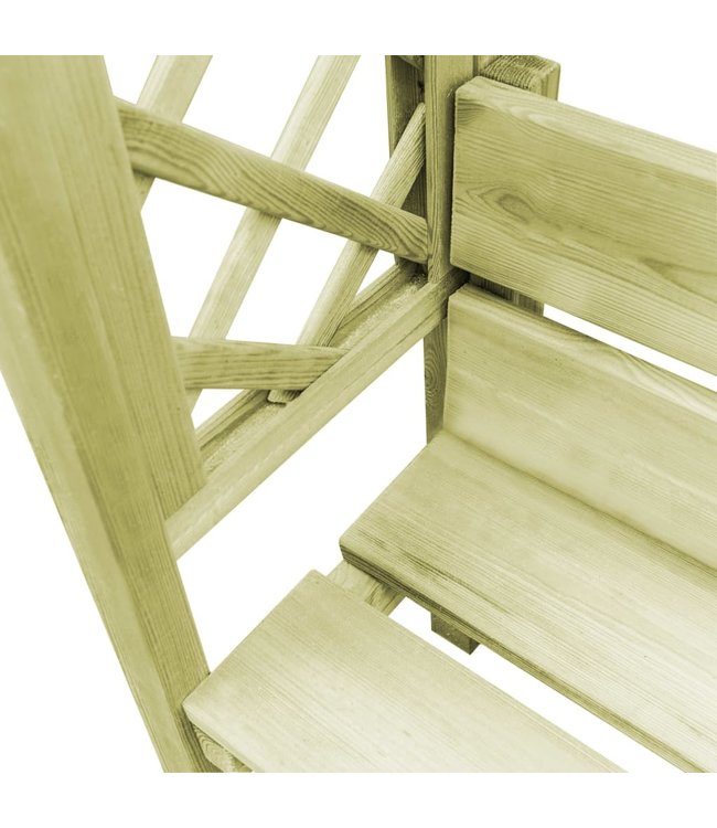 Pergola met dak en bank geïmpregneerd grenenhout
