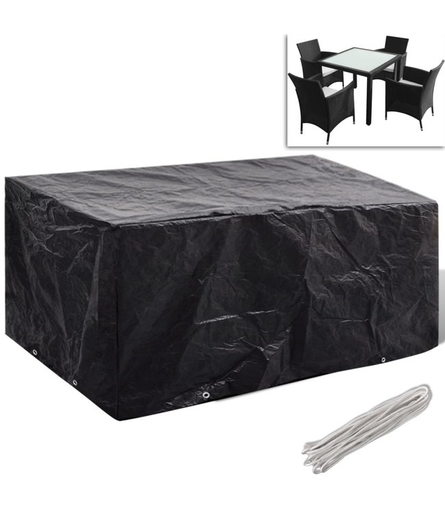 Tuinmeubelhoezen poly rattan 2 st 4-persoons 180x140 cm