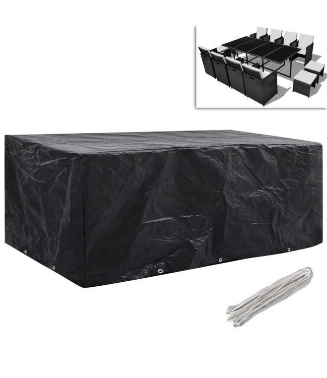 Tuinmeubelhoezen poly rattan 2 st 8-persoons 229x113 cm