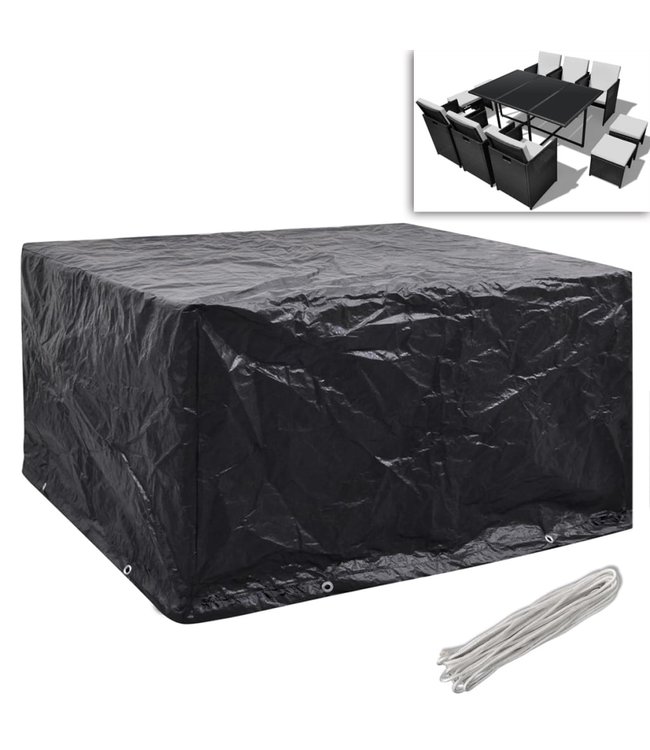 Tuinmeubelhoezen poly rattan 2 st 6-persoons 172x113 cm