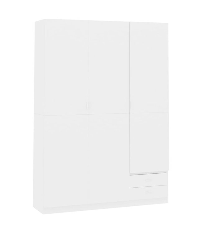 Kledingkast 3-deurs 120x50x180 cm spaanplaat hoogglans wit