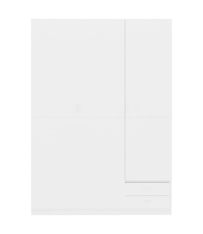 Kledingkast 3-deurs 120x50x180 cm spaanplaat hoogglans wit