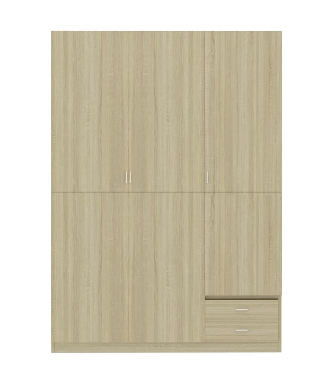 Kledingkast 3-deurs 120x50x180 cm spaanplaat sonoma eikenkleur