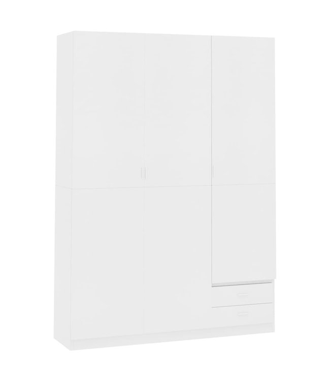 Kledingkast 3-deurs 120x50x180 cm spaanplaat wit