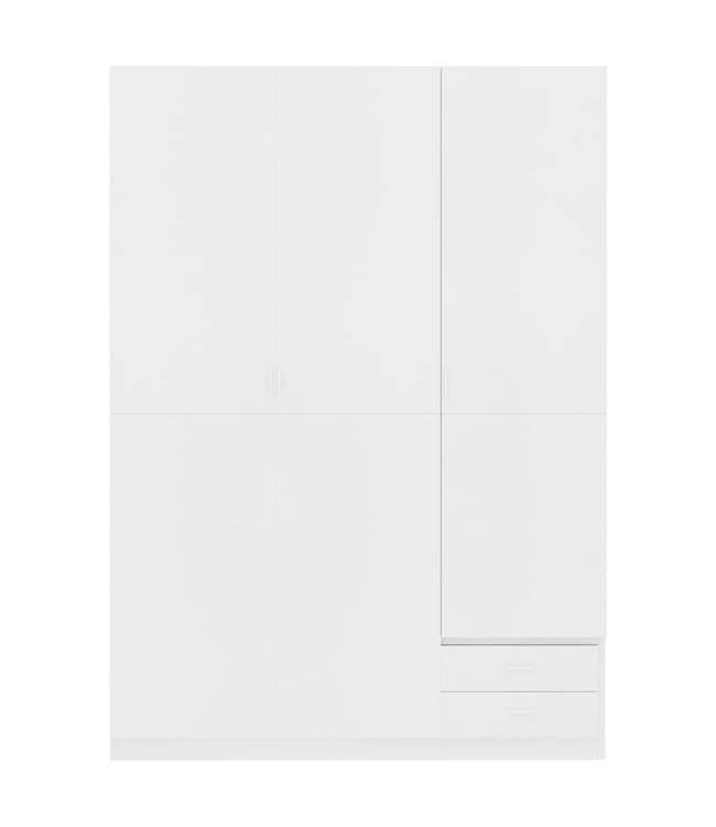 Kledingkast 3-deurs 120x50x180 cm spaanplaat wit