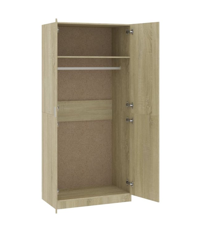 Kledingkast 90x52x200 cm spaanplaat sonoma eikenkleurig