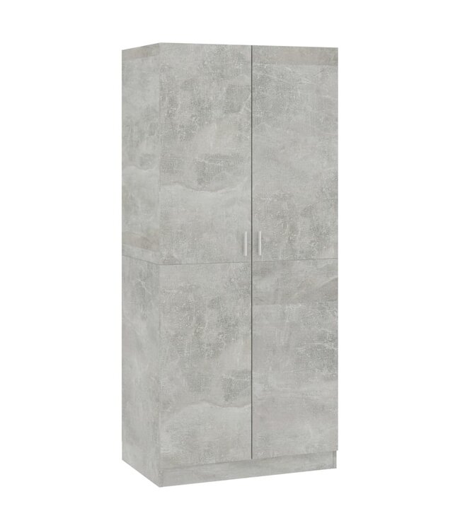 Kledingkast 80x52x180 cm spaanplaat betongrijs