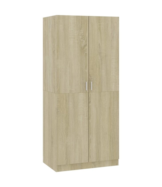 Kledingkast 80x52x180 cm spaanplaat sonoma eikenkleurig