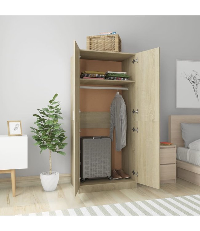 Kledingkast 80x52x180 cm spaanplaat sonoma eikenkleurig