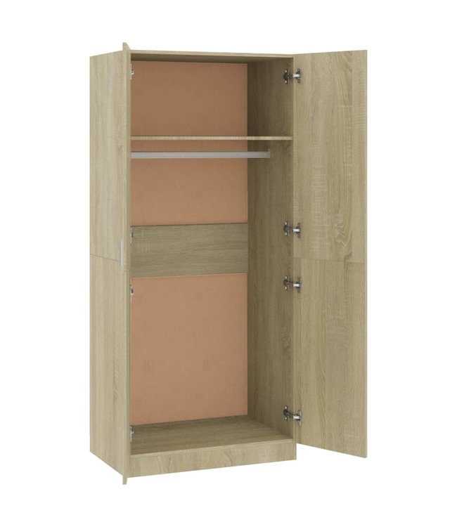 Kledingkast 80x52x180 cm spaanplaat sonoma eikenkleurig