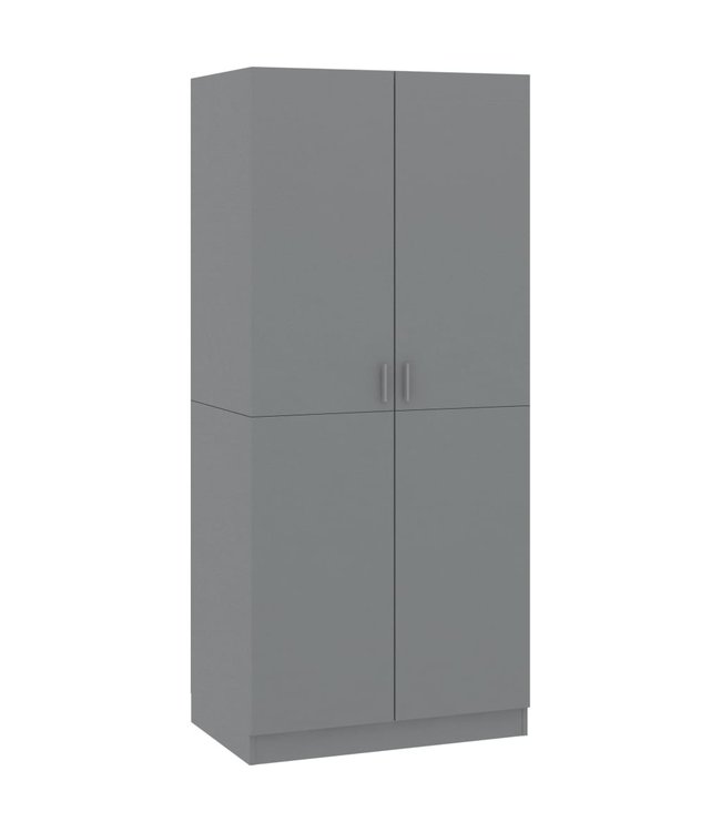 Kledingkast 80x52x180 cm spaanplaat grijs