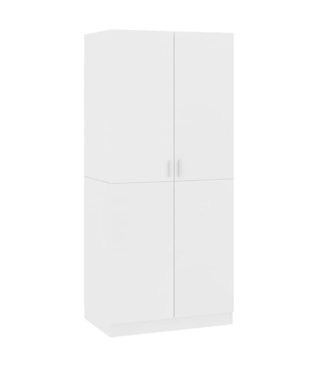 Kledingkast 80x52x180 cm spaanplaat wit