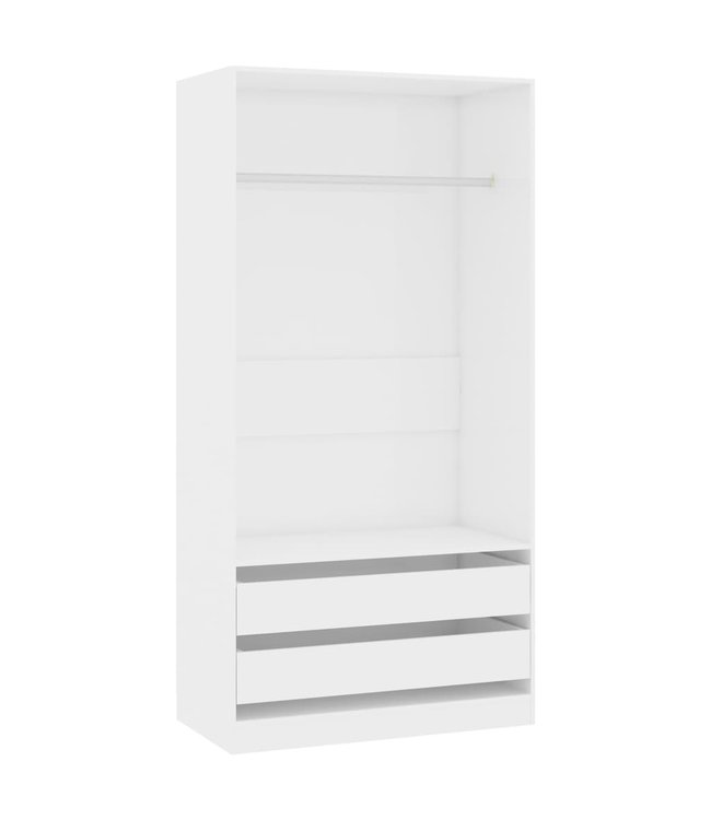 Kledingkast 100x50x200 cm spaanplaat hoogglans wit