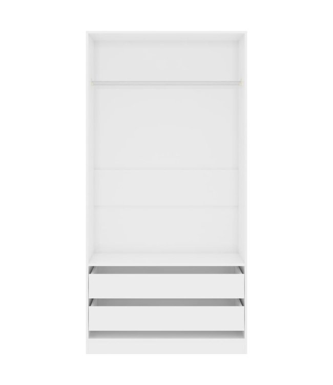 Kledingkast 100x50x200 cm spaanplaat hoogglans wit