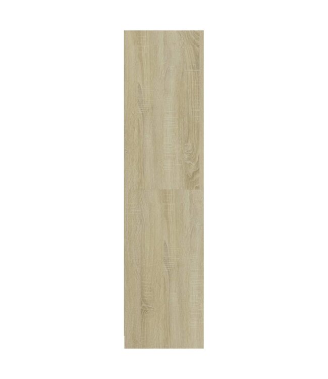 Kledingkast 100x50x200 cm spaanplaat wit en sonoma eikenkleurig