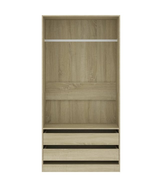 Kledingkast 100x50x200 cm spaanplaat sonoma eikenkleurig